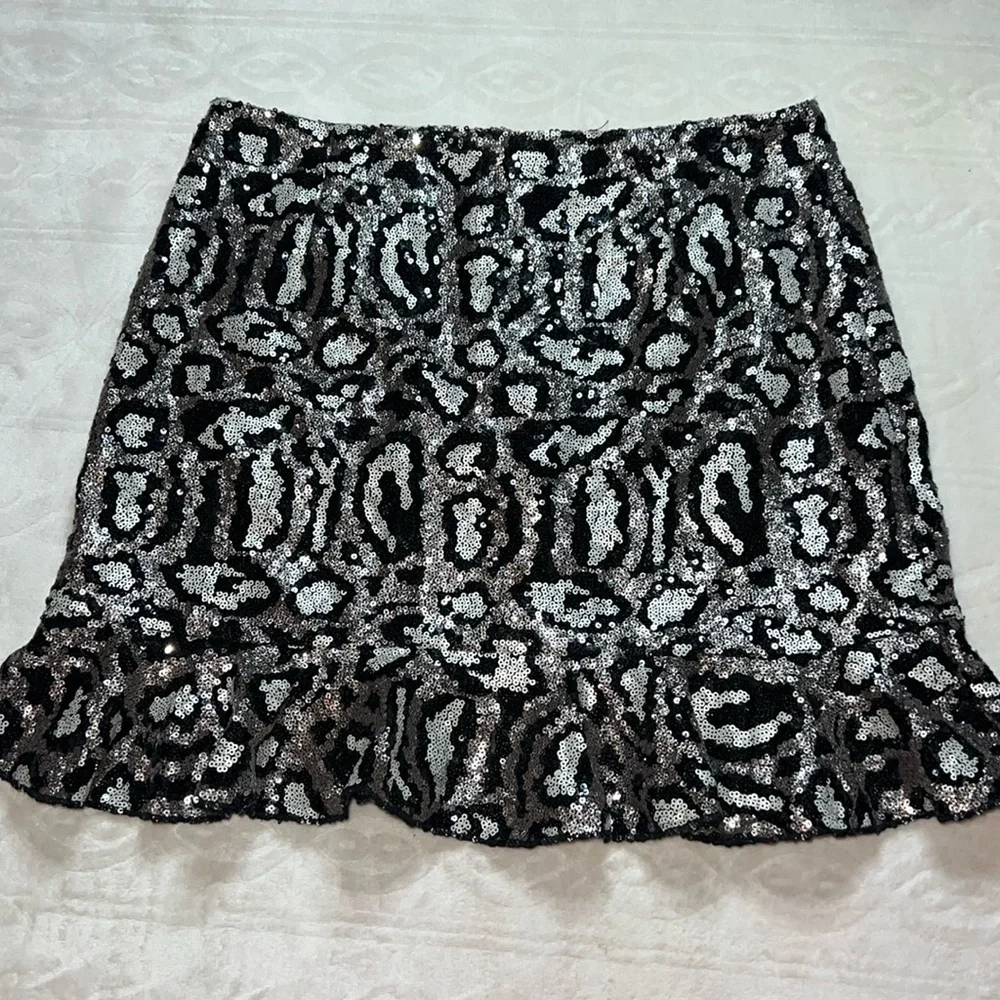 Lulus‎ cheetah print sequin mini skirt